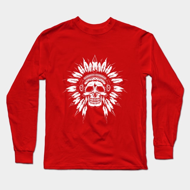 White Chief Headress Long Sleeve T-Shirt by Verboten